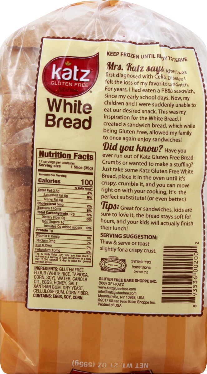 slide 13 of 13, Katz White Bread, 21 oz