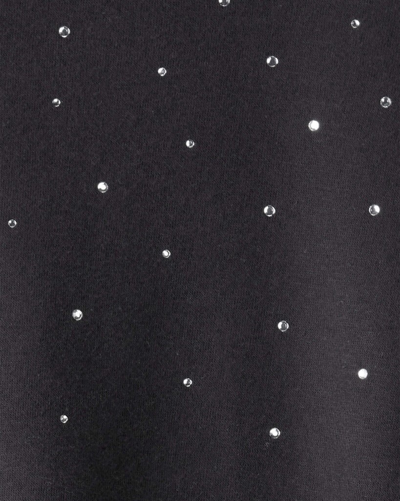 slide 2 of 2, Oshkosh Girls DayDream Fleece Rhinestone Pullover Sweatshirt - Black Black 12, 1 ct