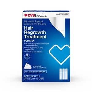 slide 1 of 1, CVS Health Minoxidil Topical Aerosol, 5% (Foam) Hair Regrowth Treatment For Men, 6.33 Oz, 6.33 oz