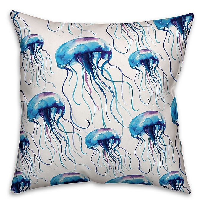 slide 1 of 1, Designs Direct Jellyfish Swarm Square Outdoor Throw Pillow - Blue, 1 ct