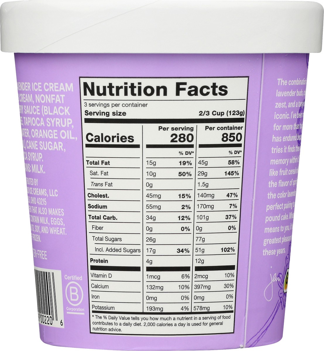 slide 8 of 9, Jeni's Wildberry Lavender Ice Cream 1 pt, 1 pint