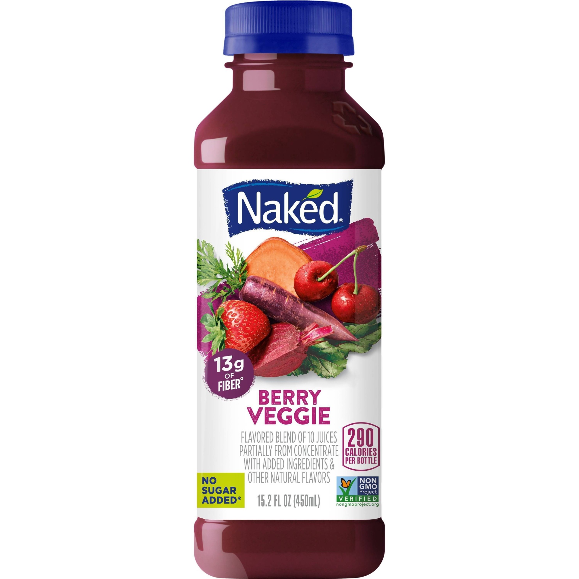 slide 1 of 3, Naked Berry Veggie Juice Smoothie, 15.2 oz