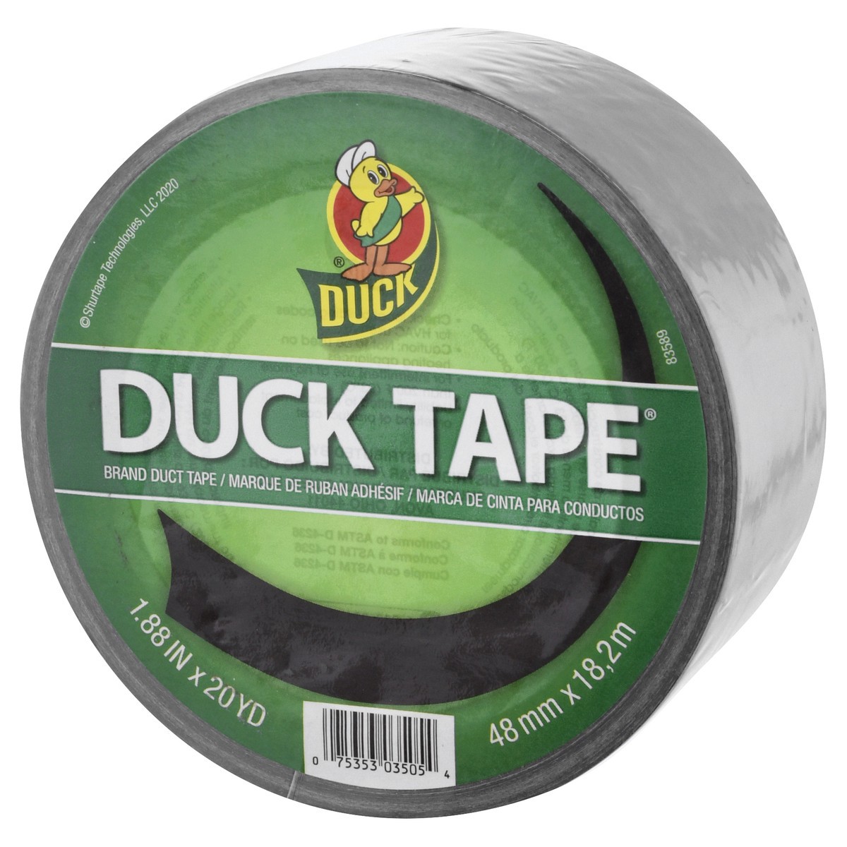 slide 3 of 9, Duck 1.88" x 20yd Duct Industrial Tape Black, 20 yd