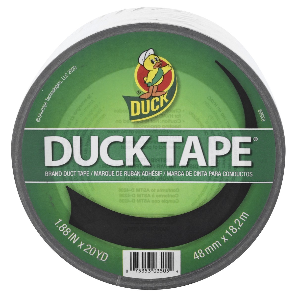 slide 1 of 9, Duck 1.88" x 20yd Duct Industrial Tape Black, 20 yd