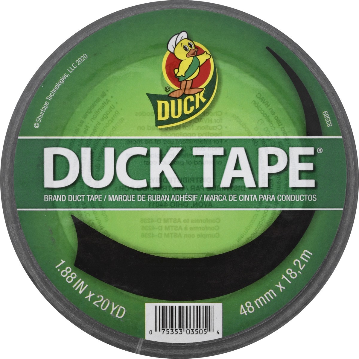 slide 1 of 9, Duck 1.88" x 20yd Duct Industrial Tape Black, 20 yd