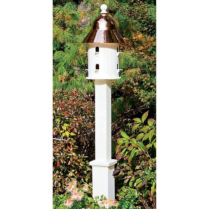 slide 1 of 3, Good Directions Lazy Hill Farm Boxford Vinyl Birdhouse Post - White, 1 ct