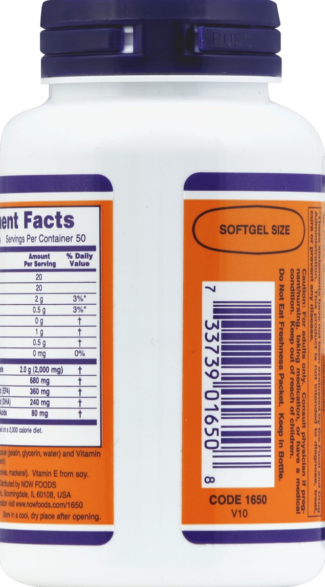 slide 3 of 3, NOW Foods Now Omega-3, 100 ct; 1000 mg