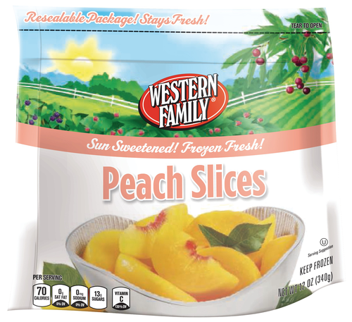 slide 1 of 1, Western Family Peaches Sliced, 12 oz