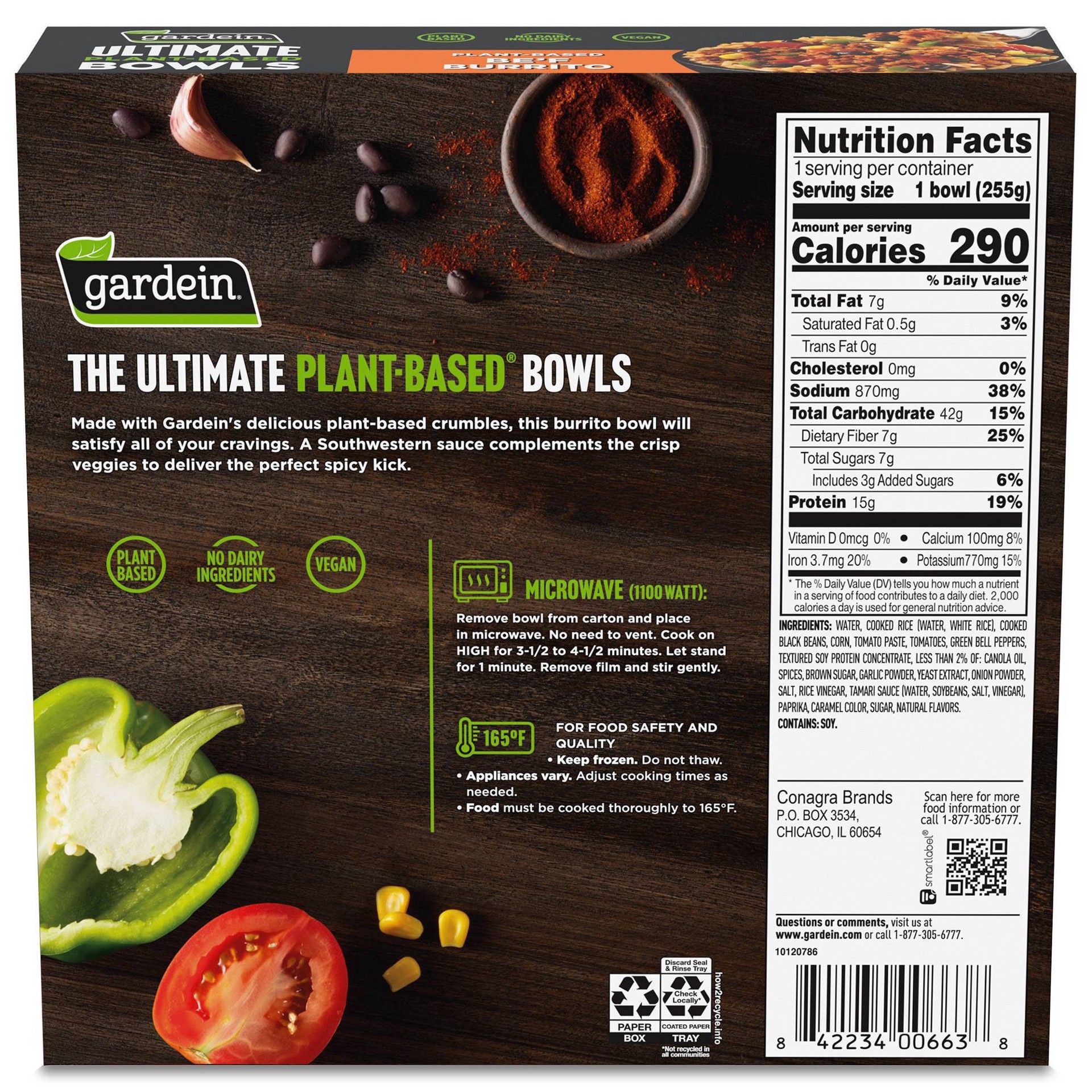 slide 2 of 4, Gardein Ultimate Plant-Based Be'f Burrito Bowls 9 oz, 9 oz