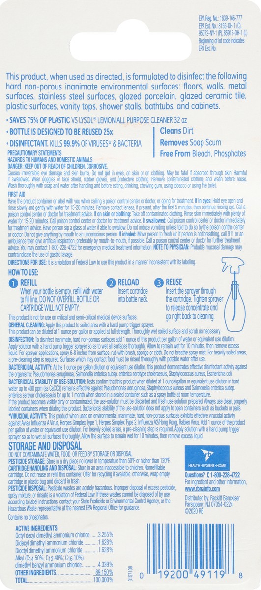 slide 9 of 9, Lysol SMART Multi-Purpose Cleaner 2ct Refill Cartridge Citrus Breeze, 2 ct