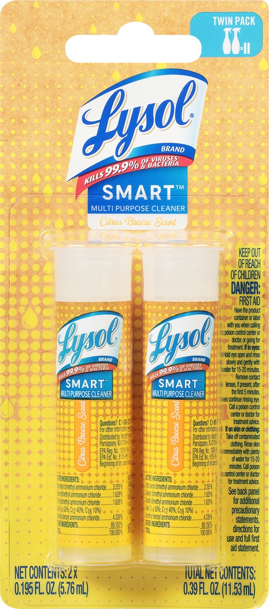 slide 5 of 9, Lysol SMART Multi-Purpose Cleaner 2ct Refill Cartridge Citrus Breeze, 2 ct