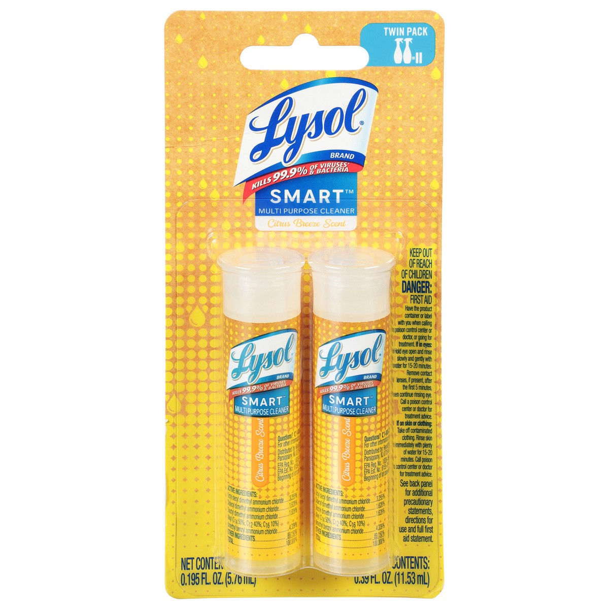 slide 1 of 9, Lysol SMART Multi-Purpose Cleaner 2ct Refill Cartridge Citrus Breeze, 2 ct
