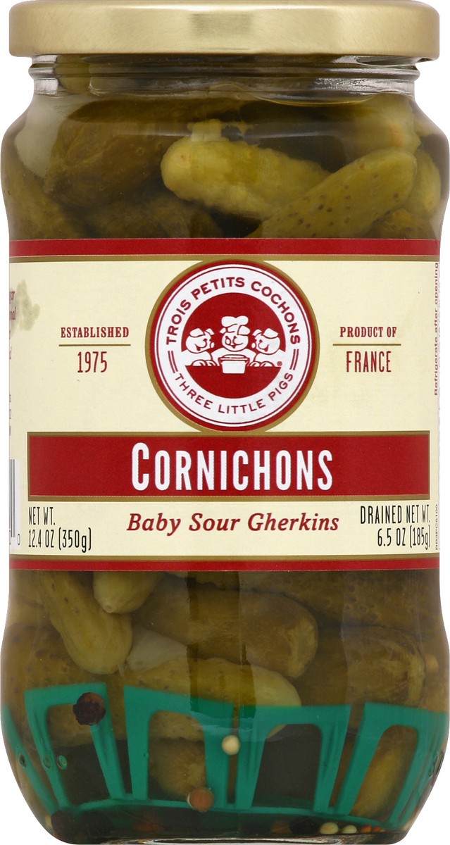 slide 2 of 3, Three Little Pigs Traditional Original Cornichons 12.4 oz, 12.35 oz
