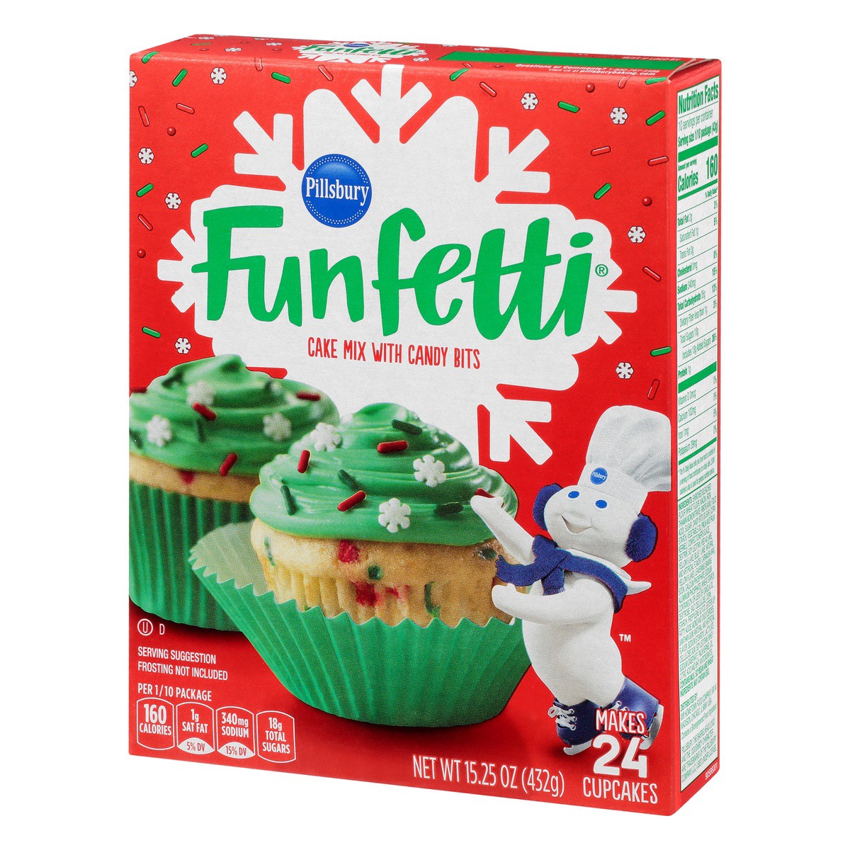 slide 4 of 9, Pillsbury Holiday Funfetti Cake, 15.25 oz