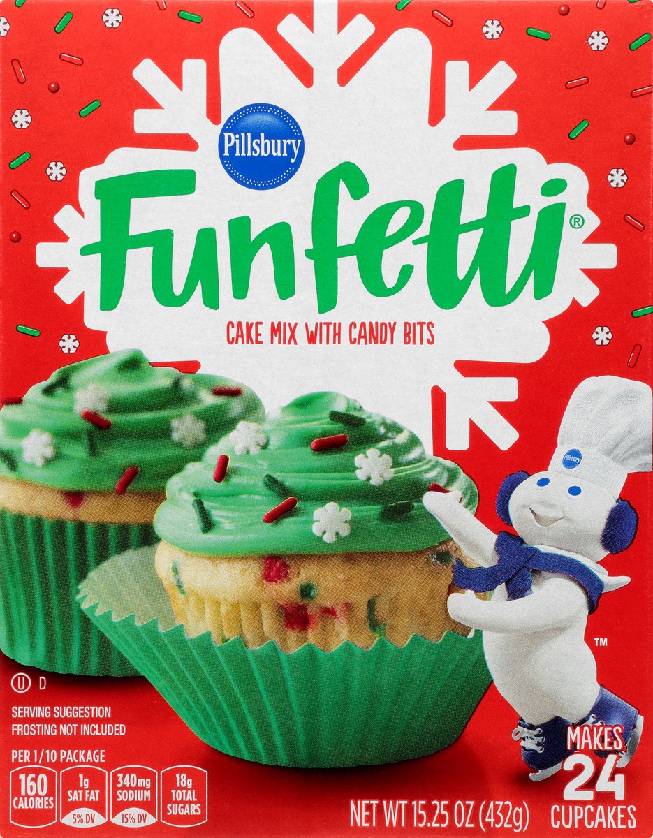 slide 9 of 9, Pillsbury Holiday Funfetti Cake, 15.25 oz