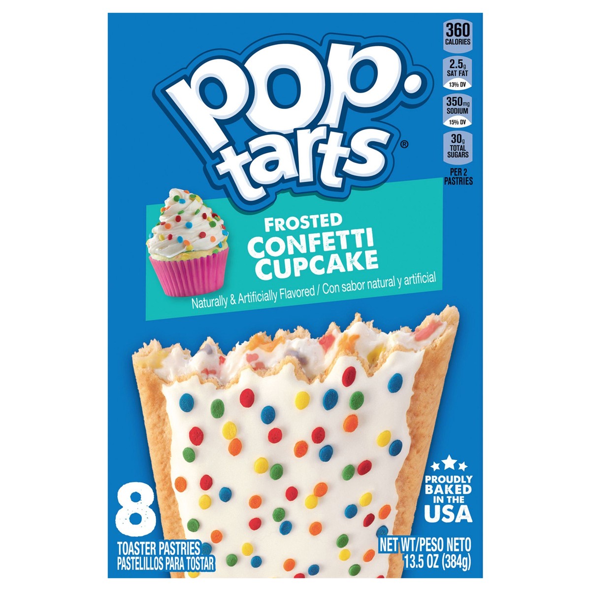 slide 1 of 13, Pop-Tarts Frosted Confetti Cupcake Toaster Pastries, 8 ct