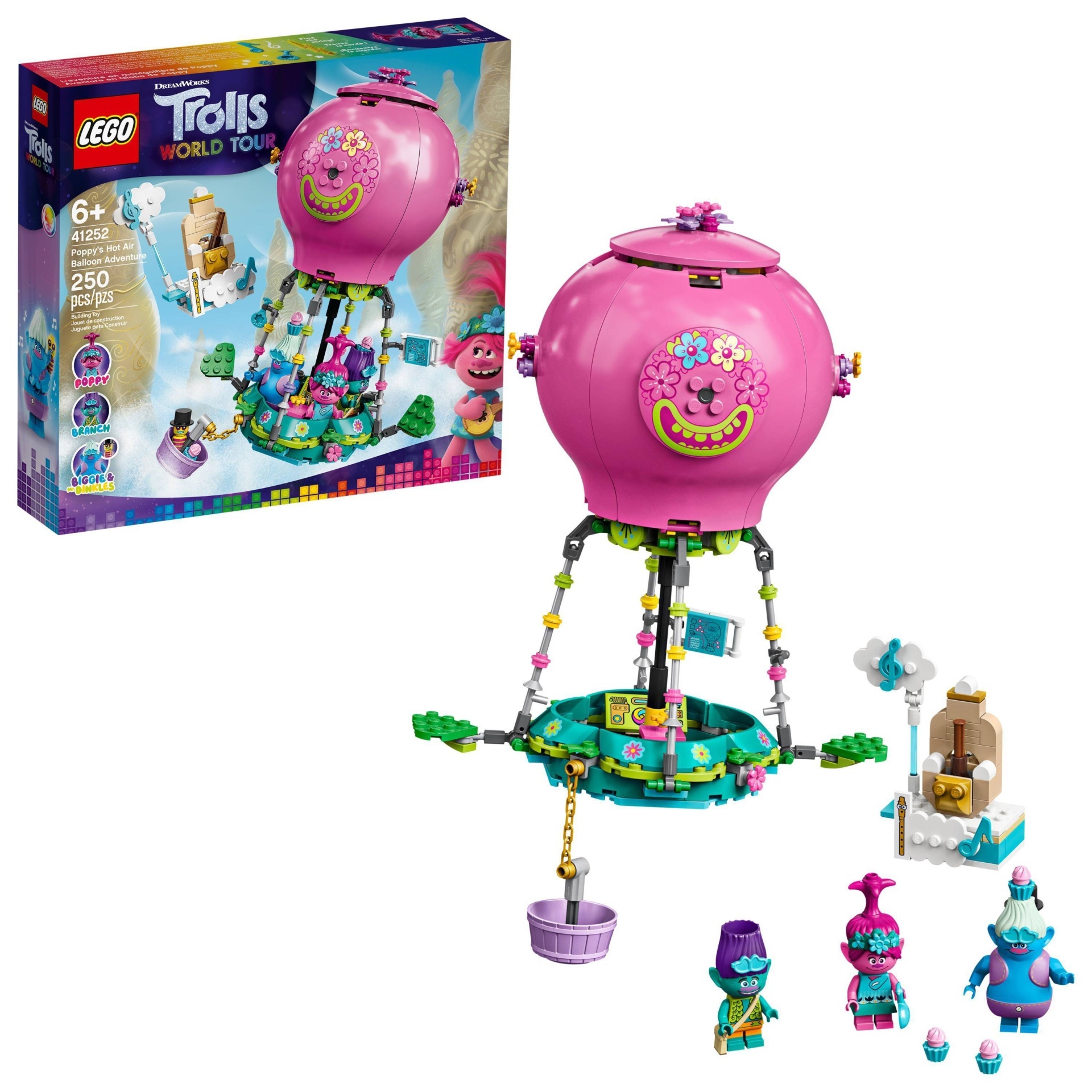 slide 1 of 7, LEGO Trolls World Tour Poppy's Hot Air Balloon Adventure 41252 Building Kit, 1 ct