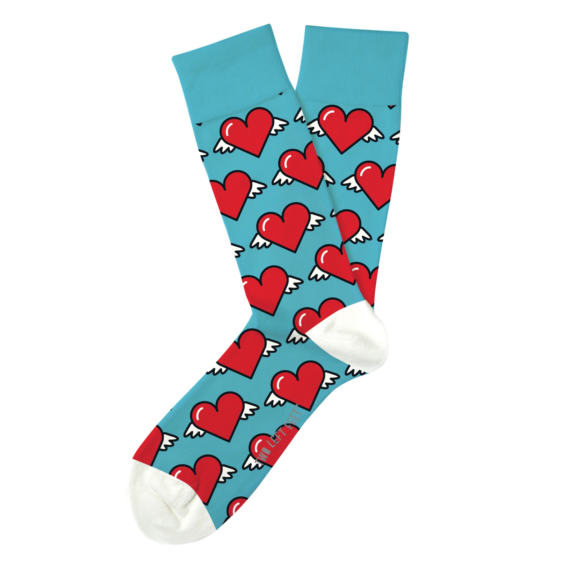 slide 1 of 1, Two Left Feet Love In Air Small Feet Socks, 1 pair