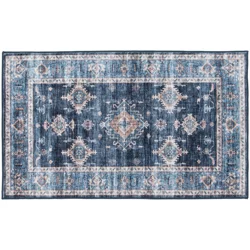 Rugease Velveteen Kieran Navy Washable Accent Rug 20x34