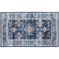 Rugease Velveteen Kieran Navy Washable Accent Rug 20x34