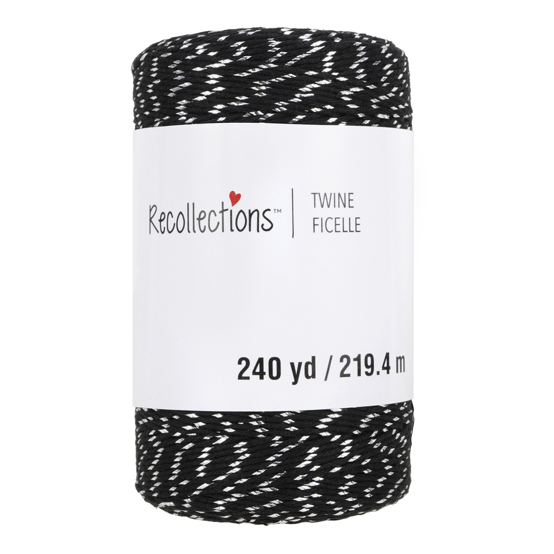 slide 2 of 3, 240yd. Black & Silver Twine By Recollections, 240 yd