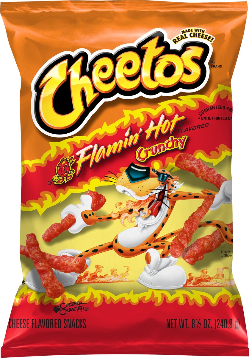 slide 1 of 3, Cheetos Cheese Flavored Snacks, Flamin' Hot Flavored, Crunchy, 8.5 oz