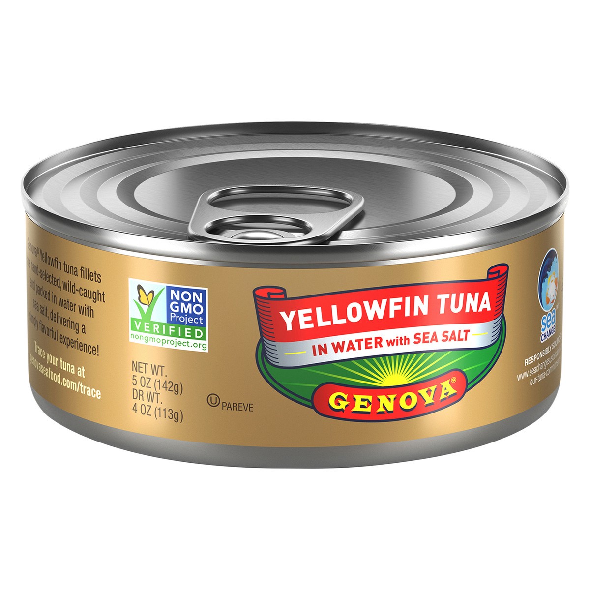 slide 3 of 8, Genova Premium Yellowfin Tuna in Water with Sea Salt 5 oz, 5 oz