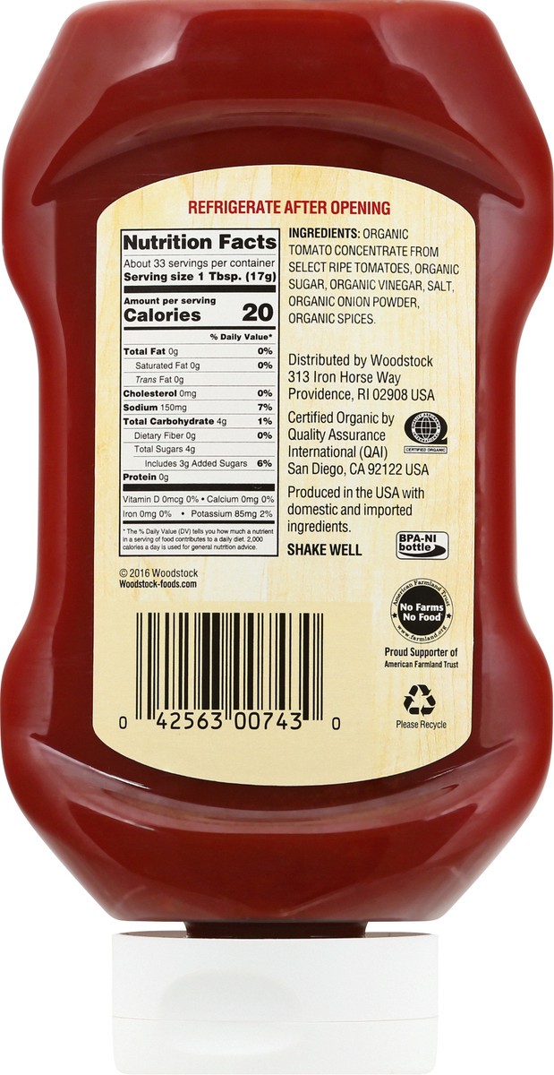 slide 11 of 13, Woodstock Ketchup Squeeze Org, 20 oz