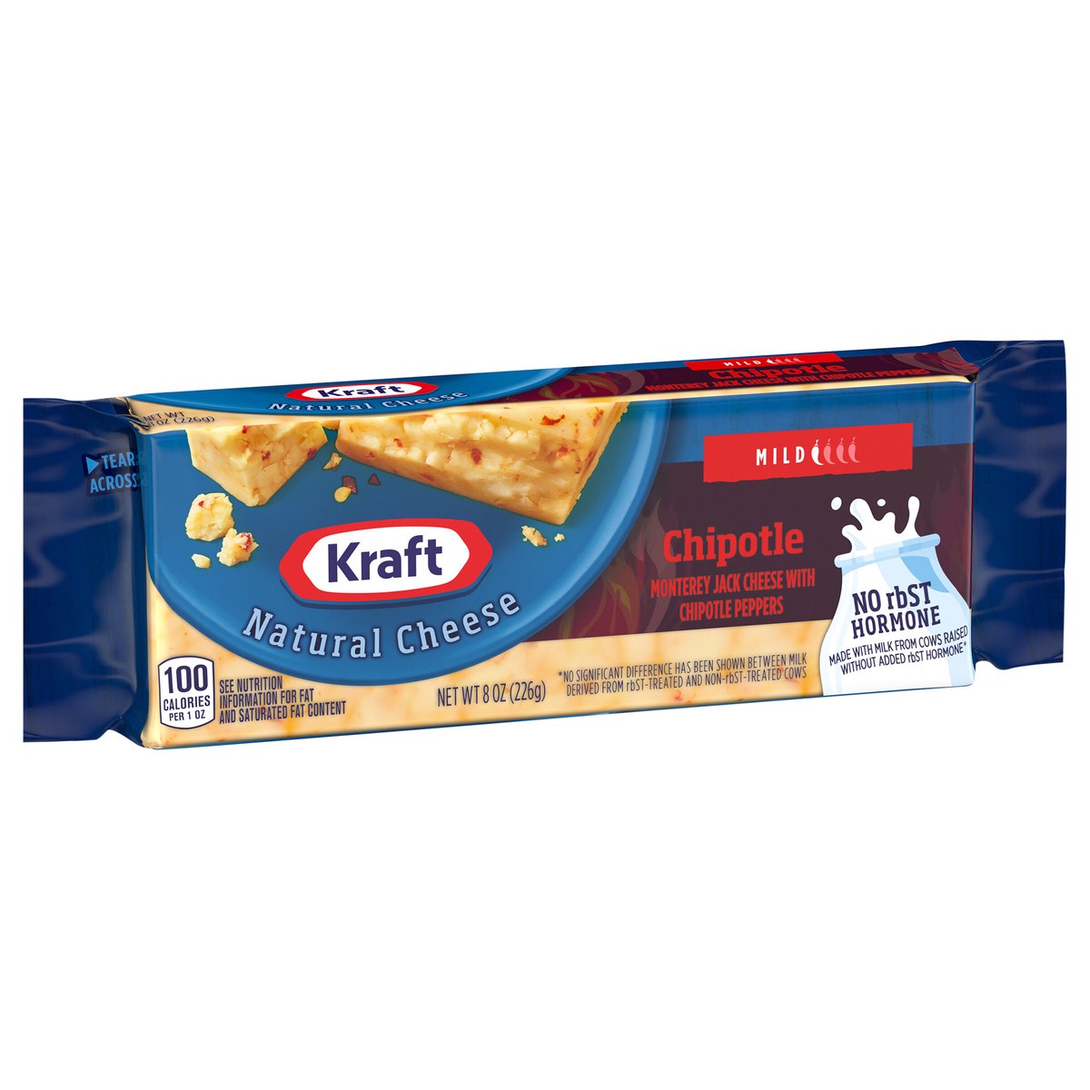 slide 8 of 13, Kraft Chipotle Monterey Jack Cheese with Mild Chipotle Peppers, 8 oz Block, 8 oz