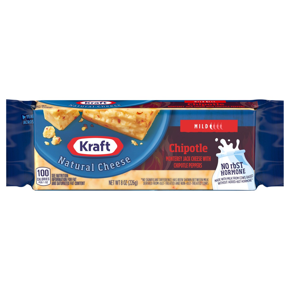 slide 1 of 13, Kraft Chipotle Monterey Jack Cheese with Mild Chipotle Peppers, 8 oz Block, 8 oz