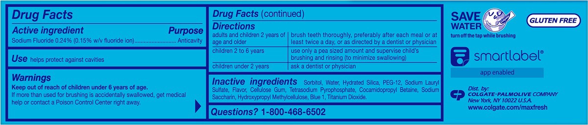 slide 6 of 6, Colgate Max Fresh Toothpaste with Mini Breath Strips, Cool Mint - 6.0 Ounce (Twin Pack), 2 ct; 6 oz