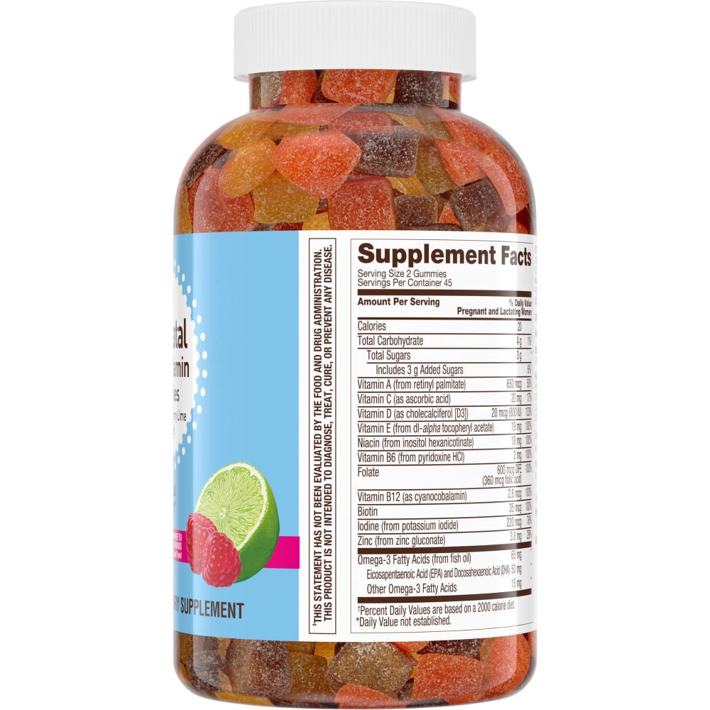 slide 3 of 4, Kroger Prenatal Raspberry Lime Multivitamin Gummies, 90 ct