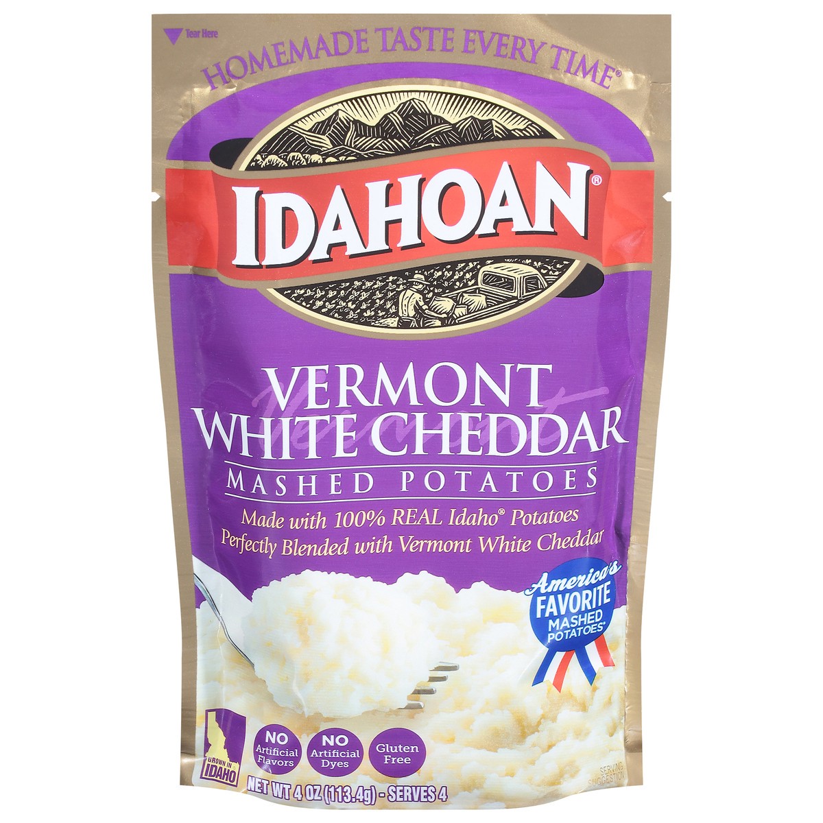 slide 1 of 4, Idahoan Vermont White Cheddar Mash Potatoes, 4 oz