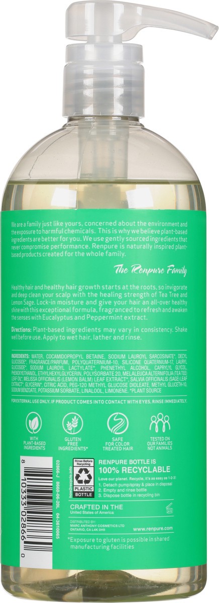 slide 9 of 9, Renpure Refreshing Moisture Tea Tree Lemon Sage Shampoo 24 fl oz, 24 fl oz