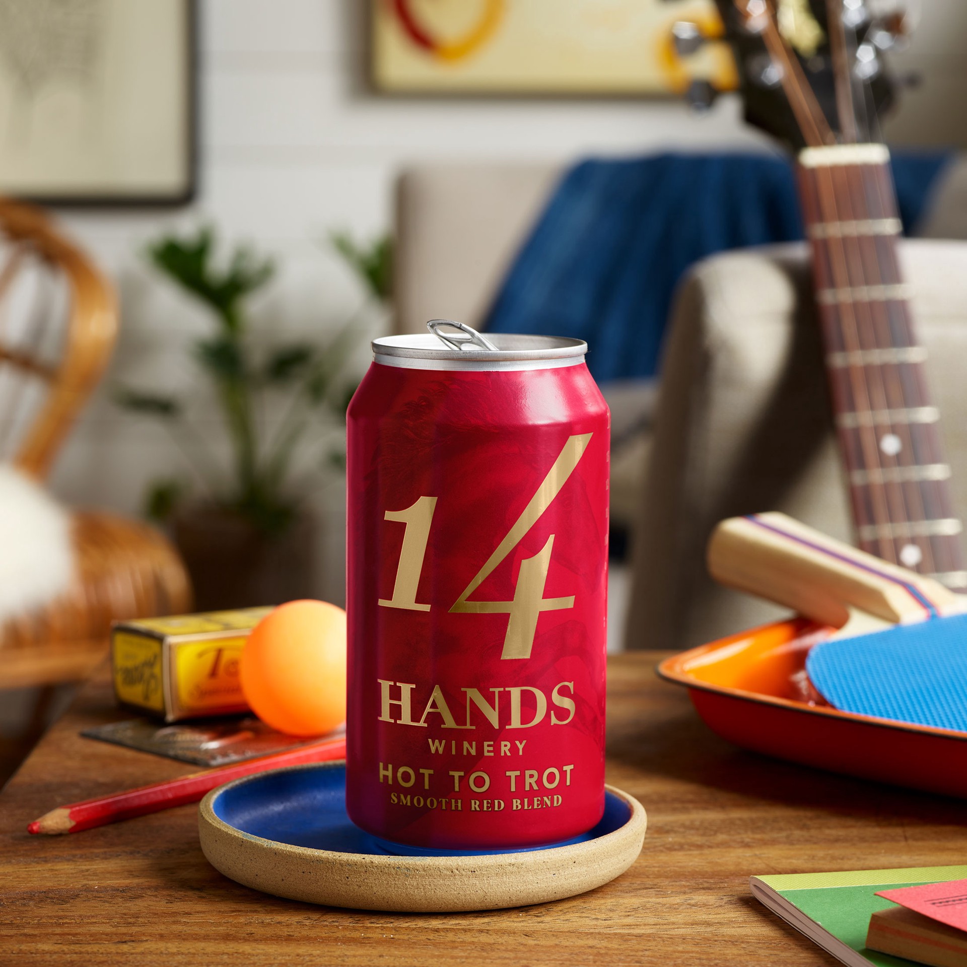 slide 4 of 5, 14 Hands Hot To Trot Red Blend Can, 355 ml