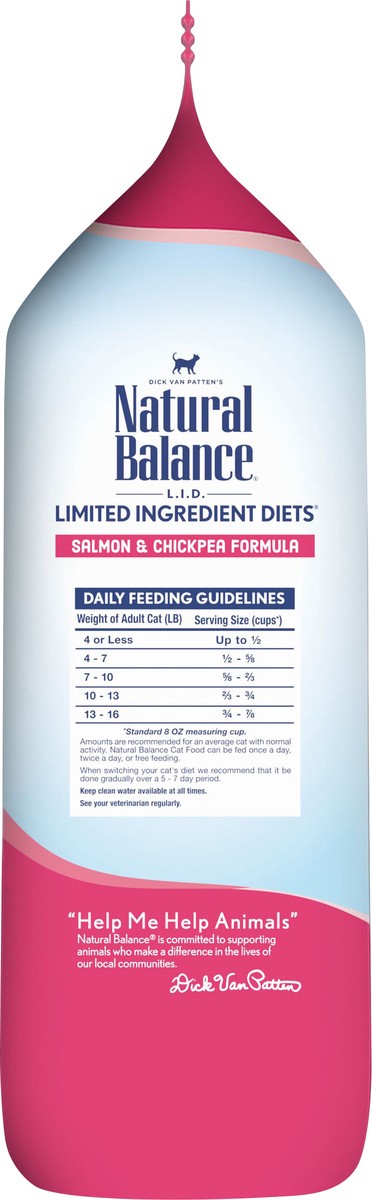 slide 9 of 9, Natural Balance Limited Ingredient Diets Dry Cat Food for Indoor Cats, Salmon & Chickpea Formula, 5-Pound, 5 lb