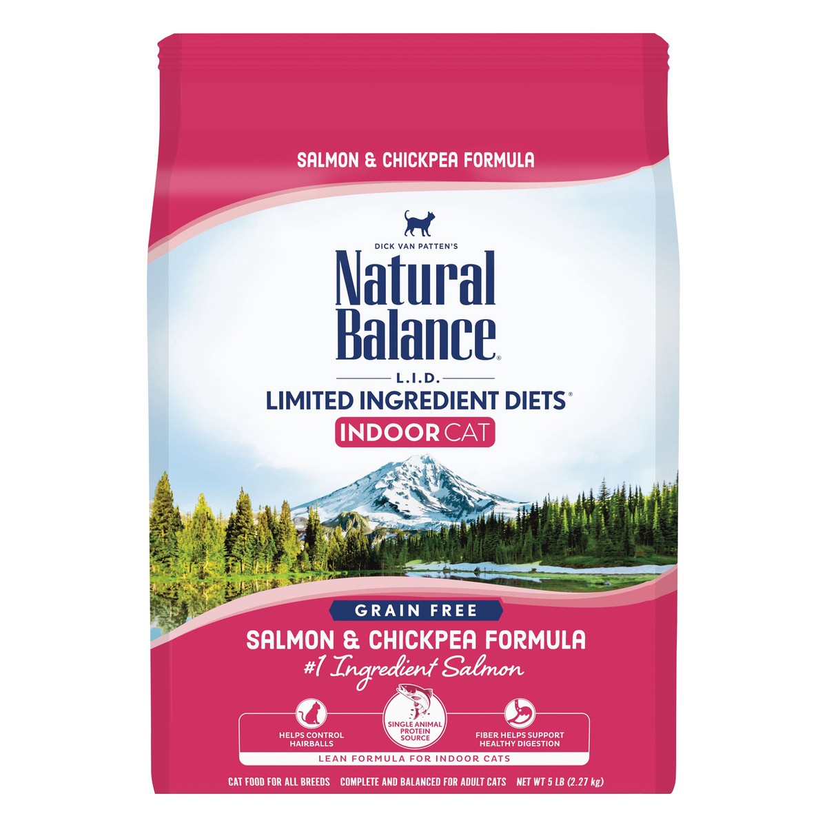 slide 1 of 9, Natural Balance Limited Ingredient Diets Dry Cat Food for Indoor Cats, Salmon & Chickpea Formula, 5-Pound, 5 lb