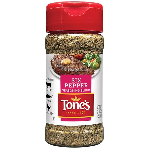 slide 1 of 1, Tone's Six Pepper Seasoning Blend, 2.8 oz