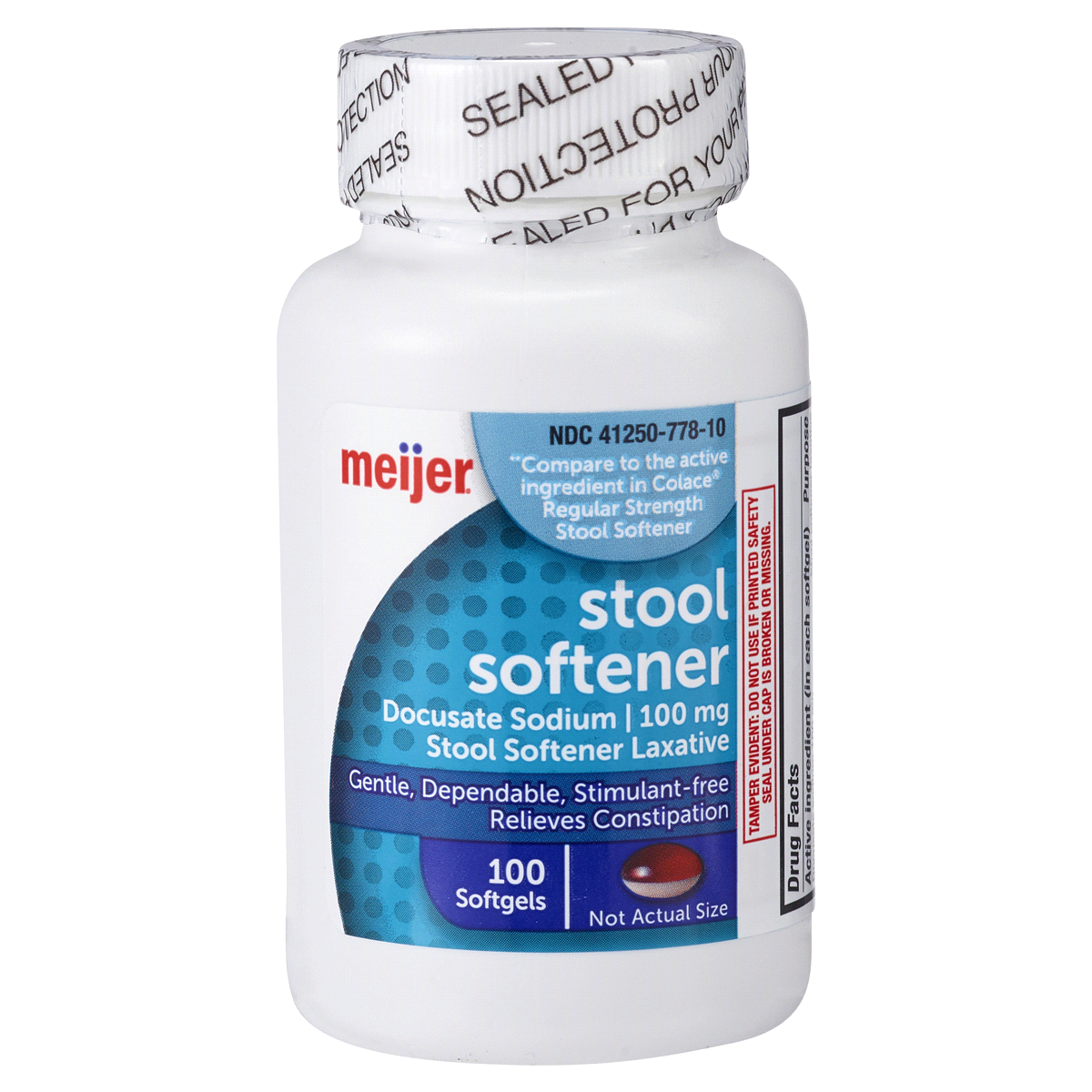 slide 1 of 1, Meijer Stool Softener Docusate Sodium 100MG Softgel, 100 ct