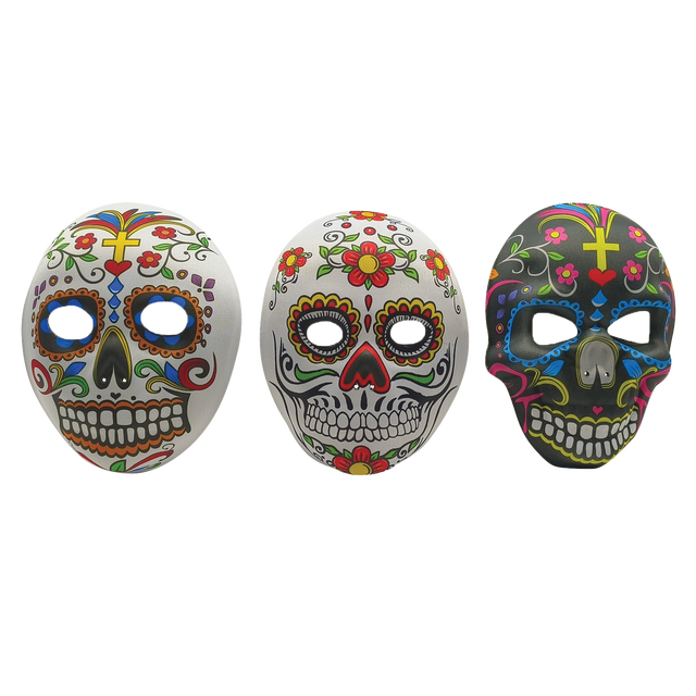 slide 1 of 1, Day Of The Dead Mask, 1 ct