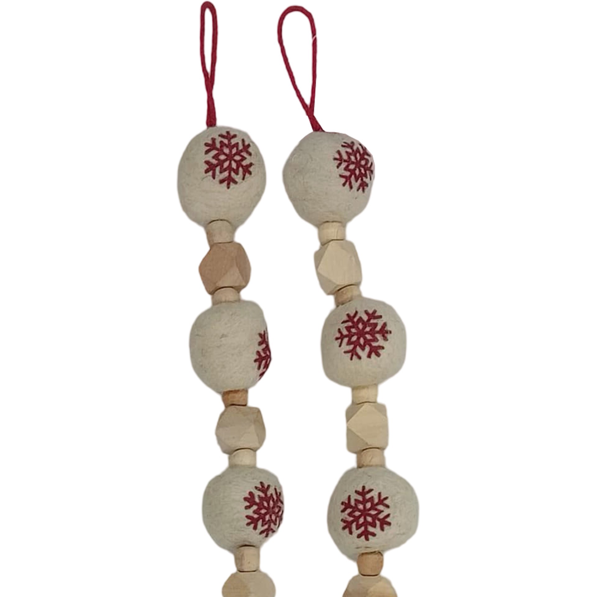 slide 2 of 4, 6ft. Wood Snowflake Ball Garland By Ashland, 6 ft