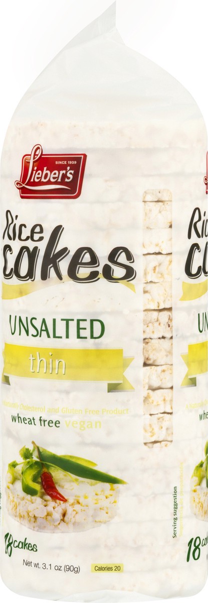 slide 5 of 9, Lieber's Thin Unsalted Rice Cakes 18 ea, 18 ct