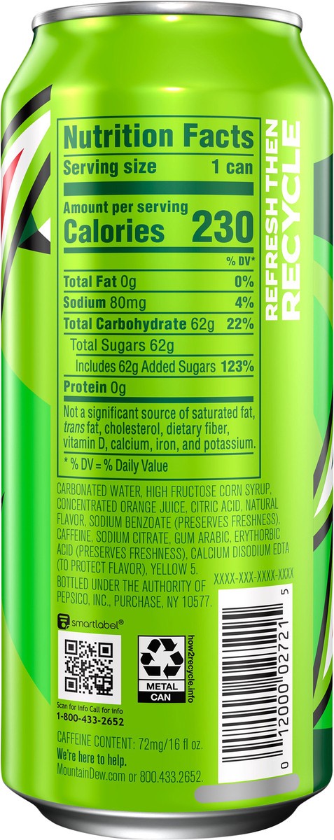 slide 4 of 4, Mountain Dew Soda Citrus 16 Fl Oz, 16 fl oz