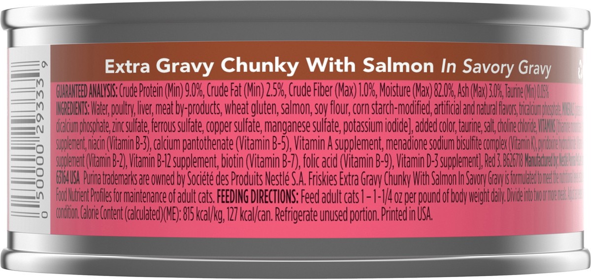 slide 4 of 7, Friskies Purina Friskies Gravy Wet Cat Food, Extra Gravy Chunky With Salmon in Savory Gravy - 5.5 oz. Can, 5.5 oz