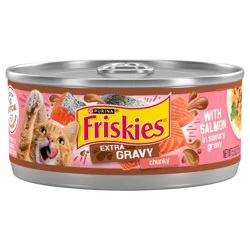 Purina Friskies Gravy Wet Cat Food, Extra Gravy Chunky With Salmon in Savory Gravy