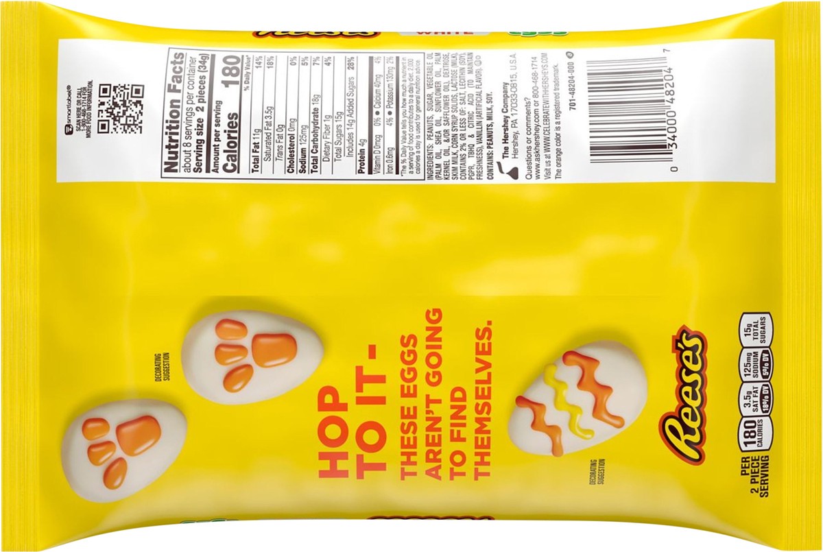 slide 2 of 3, Reese's White Creme Snack Size Peanut Butter Eggs, Easter Candy Bag, 9.6 oz, 9.6 oz