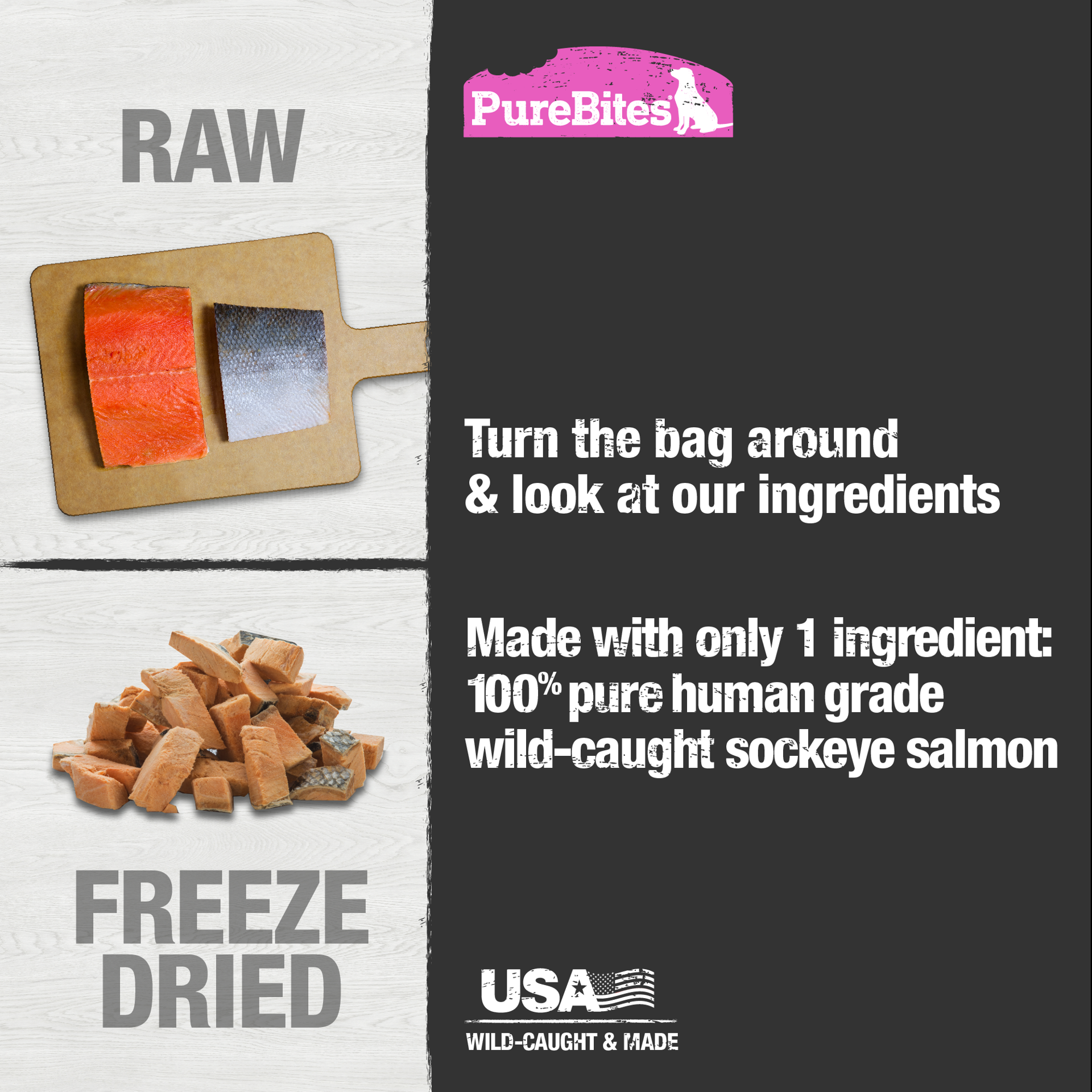 slide 4 of 5, PureBites Salmon Treats, 1 ct