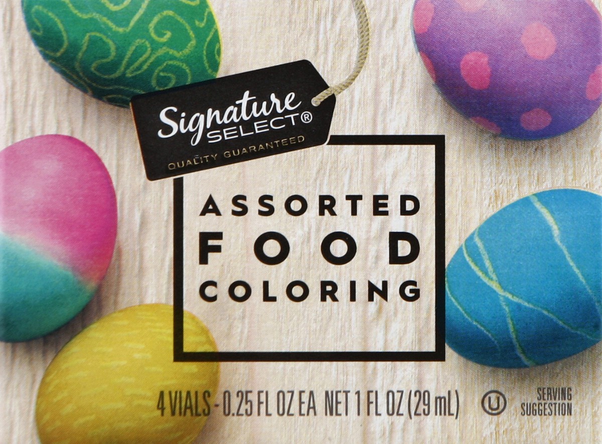 slide 4 of 7, Signature Select Food Coloring 4 ea, 4 ct; 0.25 fl oz