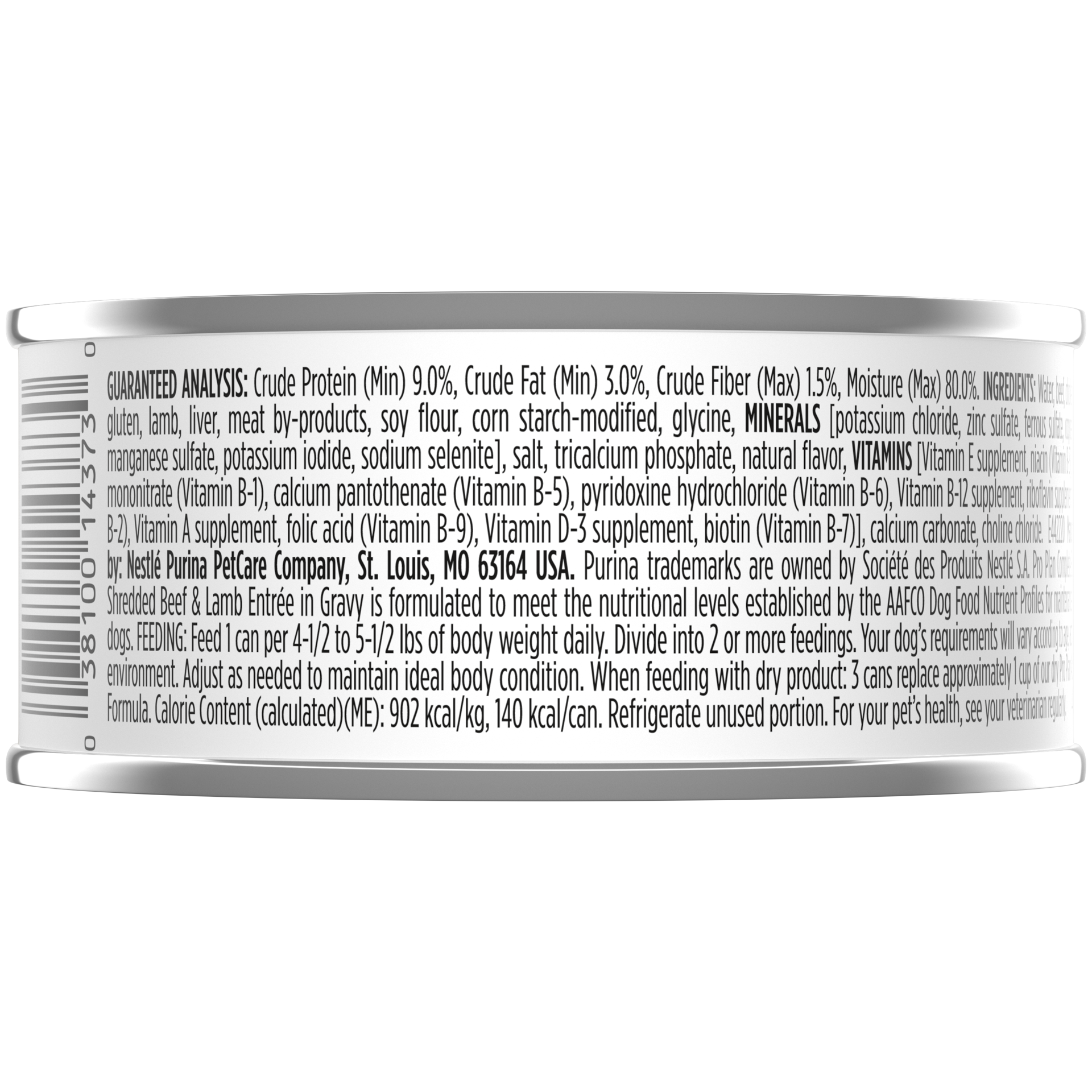 slide 2 of 2, Pro Plan Savor Shredded Beef & Lamb Entree Adult Canned Dog Food, 5.5 oz