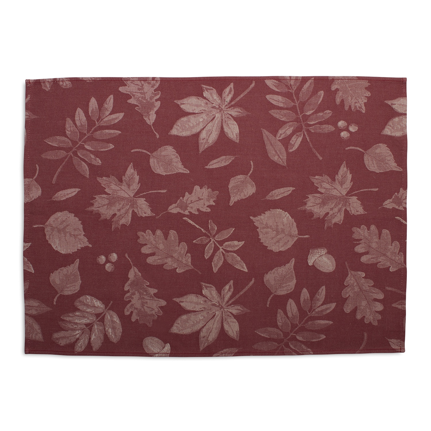 slide 1 of 1, Sur La Table Fall Leaf Jacquard Kitchen Towel, Green, 27.5 in x 19.5 in